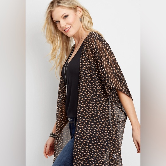🦋2/$15🦋 Maurices Cheetah Print Kimono - Picture 1 of 5